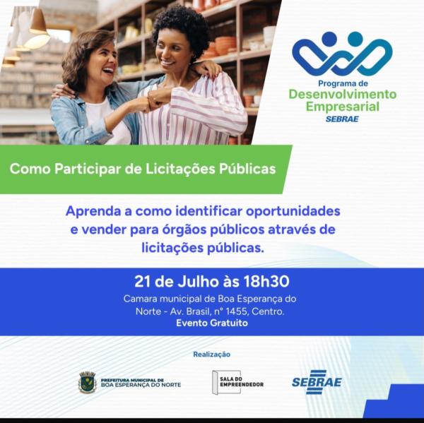 C&acirc;mara Municipal de Boa Esperan&ccedil;a do Norte promove capacita&ccedil;&atilde;o sobre licita&ccedil;&otilde;es p&uacute;blicas para empreendedores